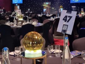 gold mirrorball centrepieces telford